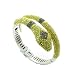 YELLOW CITRINE AND SMOKEY TOPAZ SNAKE RHODIUM PLATED (.925) STERLING SILVER C.Z. BANGLE (July 4Th Special)