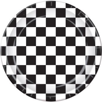 Black Checkered Plates9"8 Pack