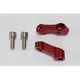 10mm CNC Motorcycle Mirror Riser Extender - Red - Right Hand Bolt and Mirror Mount... by LuckyBike