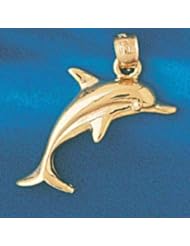 Dazzlers Solid 14 karats gold Dolphin Charm Pendant Available in three colors from jewelsberry (weights: 2.4 grams only)