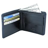 Leatherbay Double Fold Wallet with Pocket - Black