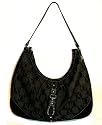 XOXO Marcia Black Jacquard Hobo Handbag