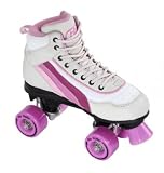 SFR New semi-rigide Disco Quad Roller Skates - Pink | Couleur: Rose | UK Taille: 2 Junior