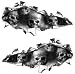 Ripped Torn Metal Tear REFLECTIVE Decals Gray Skulls
