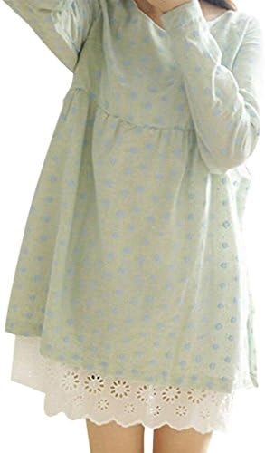 VENTELAN Women's 2014 New Cute Korean Casual Button-Front Plus Size Dress