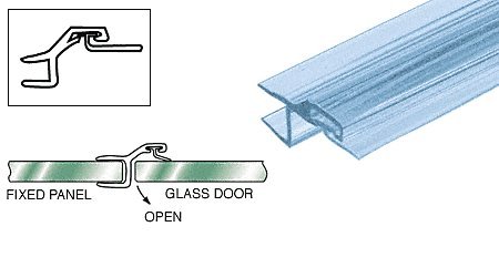 CRL Polycarbonate Strike and Door h Jamb with Vinyl Insert for 180 Degree for 3/8 Glass - 98 in long
