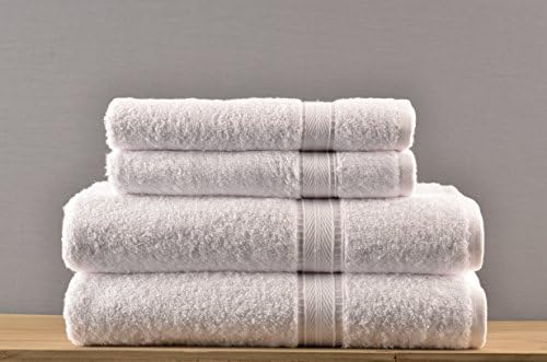 Dadya Home Textile, 100 Percent Turkish Cotton, Towel Set, Set of 4, 700 Gsm, White