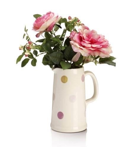 Spot Print Jug with Artificial Flowers
