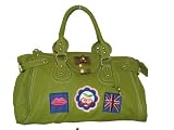 True Spirit Olive Green Peace Padlock Tote Bag with FREE Ribbon Signature Charm -- SwankySwans