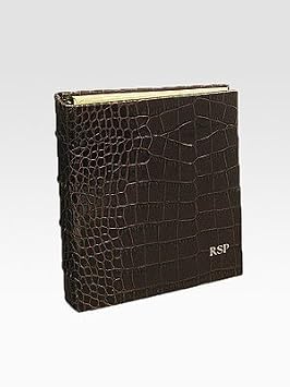 Graphic Image Personalized Croc Leather Photo Album/Medium - Brown
