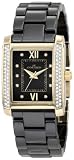 AK Anne Klein Women's 10/9922BKBK Swarovski Crystal Accented Gold-Tone Black Ceramic Bracelet Watch