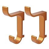 uxcell 服フック　ホルダー　ロープフック　オレンジ　アルミ　壁マウント　浴室　2個入