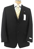 Calvin Klein Mens 2B Solid Black Wool Sport Coat Jacket- Size 44L