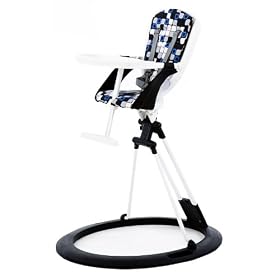 Little Helper Zooper Collapsible Retro Highchair (Blue and Black)