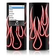 Red Neon Flames Design Protective Decal Skin Sticker for Apple iPod nano 4G (4th Generation) Player