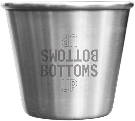 Set of 4 Premium 2 oz Durable Stainless Steel Shot Glasses - Unique &amp; Funny! Makes excellent party favors for adults and wedding favors!
