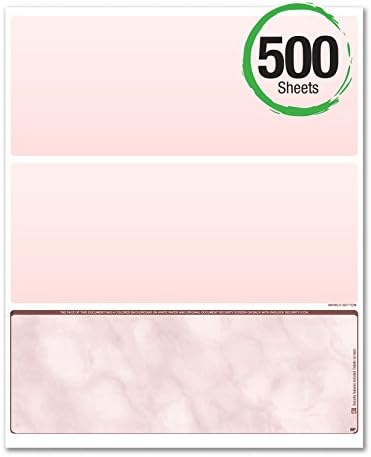 Business Standard Voucher Check Stock (Check On Bottom with two stubs / vouchers on top) - Blank Check Paper - Versacheck Refills: Form #1002 - Red - 500 Sheets per Ream