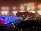 Beijing Olympics Opening Ceremony, Bird's Nest and Water Cube, Beijing, China Photographic Poster Print, 40x30
