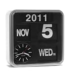 Karlsson Retro Square Flip Wall Clock / Calendar