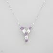 Necklace With 1.90ctw Precious Stones - Genuine Amethysts and Topazes Crafted in 925 Sterling silver Length 16in