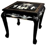 Asian Fine Furniture & D&eacute;cor - 21.5" Claw Foot Design Lacquer Oriental End Table - 3 Color Choices