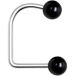 14 Gauge Black Acrylic Ball Lippy Loop Labret