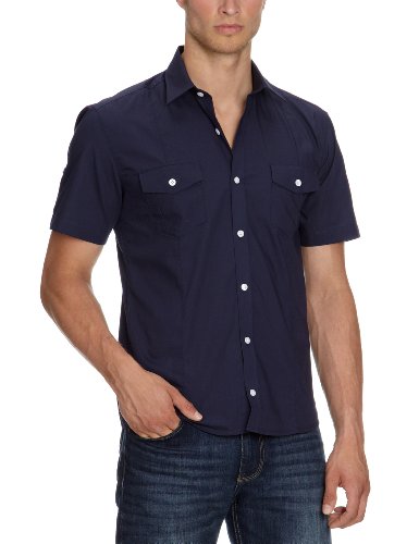 SELECTED HOMME Herren Freizeithemd Regular Fit 16020200 Low shirt ss Navy, Gr. 52 (L), Bla Preisvergleich