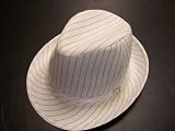 Pin Striped Fedora / White / Gangster Hat / M. Jackson Video Look-A-Like Hat