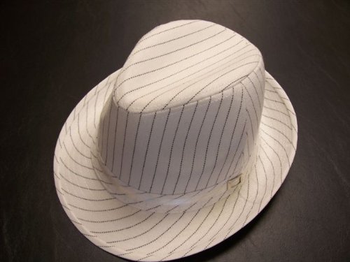 Pin Striped Fedora / White / Gangster Hat / M. Jackson Video Look-A-Like Hat