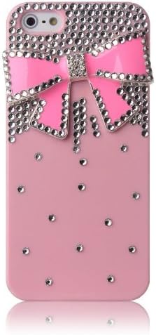 Pioneer Tech® LUXURY 3D Crystal Diamond BLING Hard Case Cover Skin For Apple iPhone 5 5S (bowknot-4)
