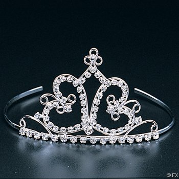 Rhinestone Two Heart Princess Tiara