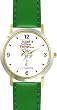 Habit 3 - Put First Thing's First, Prioritize (English Text) - DELUXE TWO-TONE WATCH from THE 7 HABITS - WATCH COLLECTION BY WATCHBUDDY&reg; - Arabic Numbers - Green Leather Strap-Size-Children's Size-Small ( Boy's Size & Girl's Size )