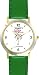 Habit 3 - Put First Thing's First, Prioritize (English Text) - DELUXE TWO-TONE WATCH from THE 7 HABITS - WATCH COLLECTION BY WATCHBUDDY&reg; - Arabic Numbers - Green Leather Strap-Size-Large ( Men's Size or Jumbo Women's Size )