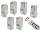 6 x Funksteckdose Funksteckdosen Funk Schalter + 2 Fernbedienung Set