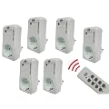 6 x Funksteckdose Funksteckdosen Funk Schalter + 2 Fernbedienung Set