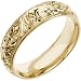 14K Yellow Gold 6mm Hand Engraved Wedding Band Ring