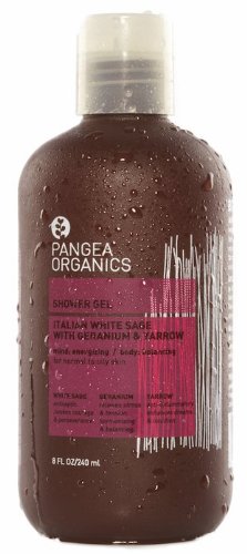 Pangea Organics Shower Gel, Italian White Sage With Geranium & Yarrow, 8.5-Ounce Bottle
