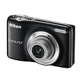 Nikon Coolpix L25 Digitalkamera schwarz (10 Megapixel, 5-fach opt. Zoom, 7,5 cm (3 Zoll) Display, bildstabilisiert) Kit inkl. 4GB-Speicherkarte und Tasche