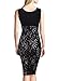 Miusol Womens Sexy Deep V Neck Sleeveless Lace Slim Party Cocktail Dresses