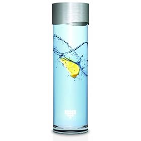 Brita Fill and Serve Glass Carafe 1.0 litre with Steel Coloured Brushed Aluminium Lid