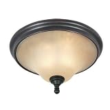 Hawthorn - 3 Light Flush Mount Ceiling Lighting Fixture - Dark Bronze - Toasted Pecan Glass - B6531