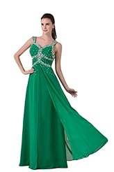 A-line Chiffon Crystal Beaded Crystals Backless Floor Length Prom Dress 