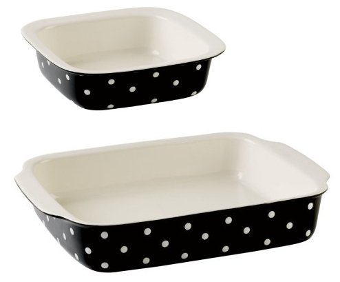 Spode Baking Days 2 Piece Black & White Bake and Serve Dishes - Combo Set