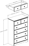 South Shore Summer Breeze Collection 5-Drawer Chest, Chocolate