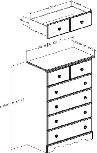 South Shore Summer Breeze Collection 5-Drawer Chest, Chocolate
