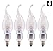 4-Pack of Hyperikon® LED Candle 3-Watt (30-Watt), Flame Tip Chandelier Bulb, Silver Housing, Candelabra Base (E12), 2700K (Warm Glow®), 340°-Beam Angle, Dimmable, UL-Listed