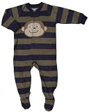 Carter's Fleece Footed Monkey Stripes Sleeper Pajamas (3t)