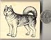 Large Malamute Dog Rubber Stamp - Wood Mounted
