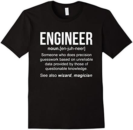 Men's Funny Engineer Meaning Shirt - Engineer Noun Definition Medium Black