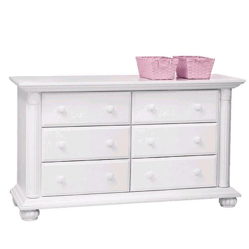 Baby Cache Heritage Double Dresser White Geofvaet